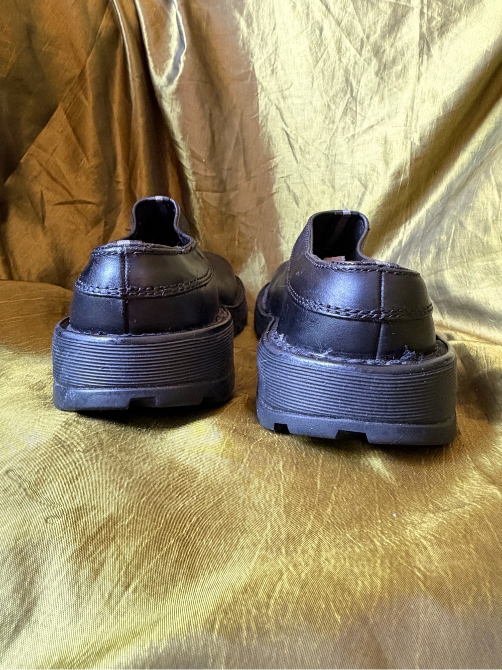 VINTAGE Dr. Martens 9628 Center Seam Leather Mules Tek Sole MIE US10 Deadstock - Picture 3 of 7